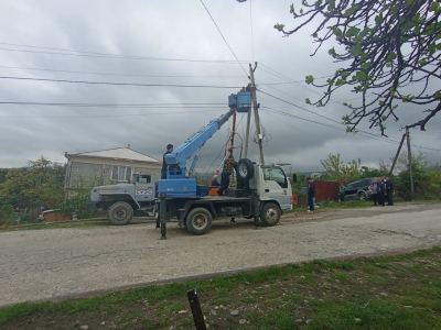 В С. ГУМИСТА ПО УЛИЦЕ ГОЧУА  ЗАМЕНЕНЫ ЛИНИИ ЭЛЕКТРОПЕРЕДАЧ